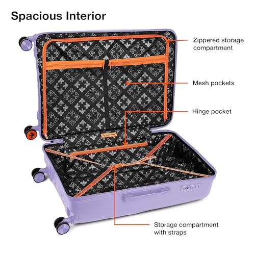 Image of Nasher Miles Polypropylene Spinner Seattle Hard-Sided Check-in Luggage 28 inch | 75cm | 8 Wheels Large Trolley Bag for Travel | Suitcase (Pastel Purple)