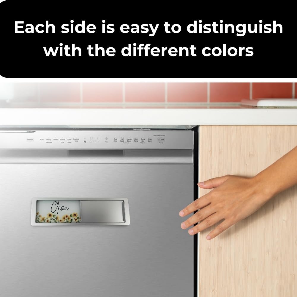Clean Dirty Magnet for Dishwasher, Dishwasher Magnet Clean Dirty Sign for Kitchen, Cute Sunflower Kitchen Decor image 4