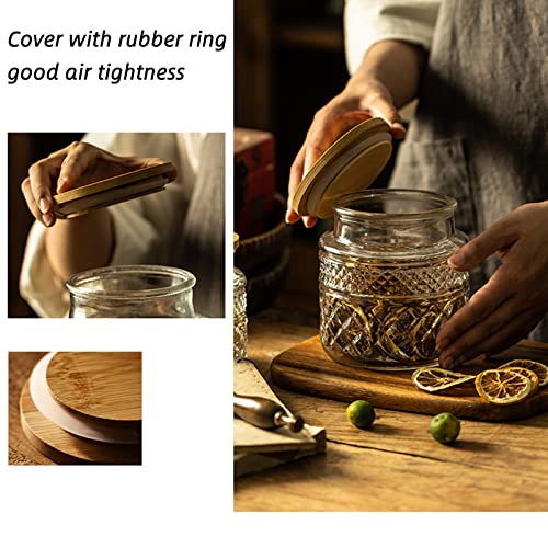 Prettidecor Glass Storage Jar, 38 Fl Oz Glass Food Storage Canisters With Bamboo Lid, Kitchen Containers Decorative Jar Airtight Glass Jars For Cereal Nuts Snack Candy Cookies Coffee Tea #TOP1