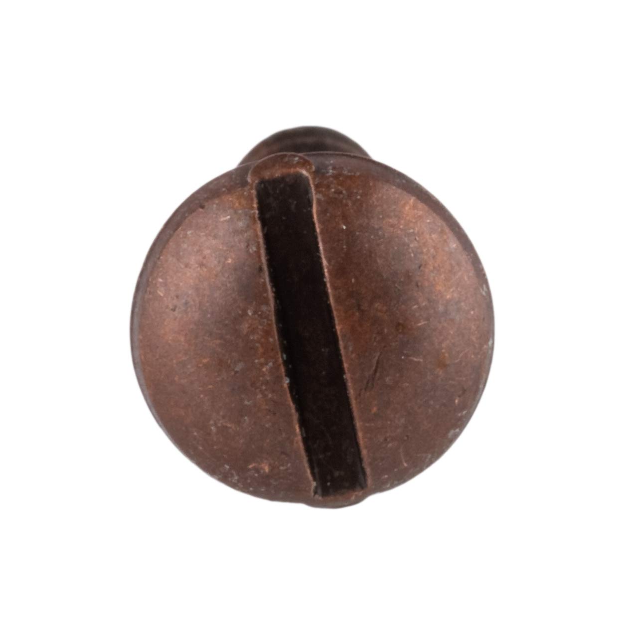 #6 x 5/8" Antique Copper Round Head Sloted Wood Screws - Pack of 25 - Self Tapping Screws for Wood - RS658-SAC