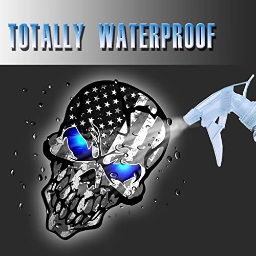 3 Pack 5.1"Reflective Black American Flag Sticker, Skull Decal With Black Us Flags, Uv Fade Resistant Vinyl Car Flags Stickers For Trucks Jeep Van Women Men Motorcycle Laptop Skateboard Bike Bumper Window Decals #TOP6