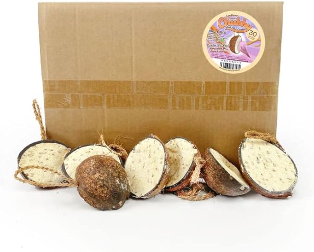 Chubby Suet Filled Coconuts Halves Coconut Feeders Food For Wild Birds - Box of 30