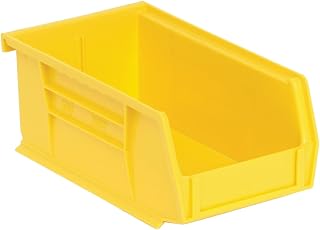 QUANTUM STORAGE SYSTEMS K-QUS220YL-20 20-Pack Stack and Hang Plastic Bin Storage Containers, 7 inch x 4 inch x 3 inch, Yellow