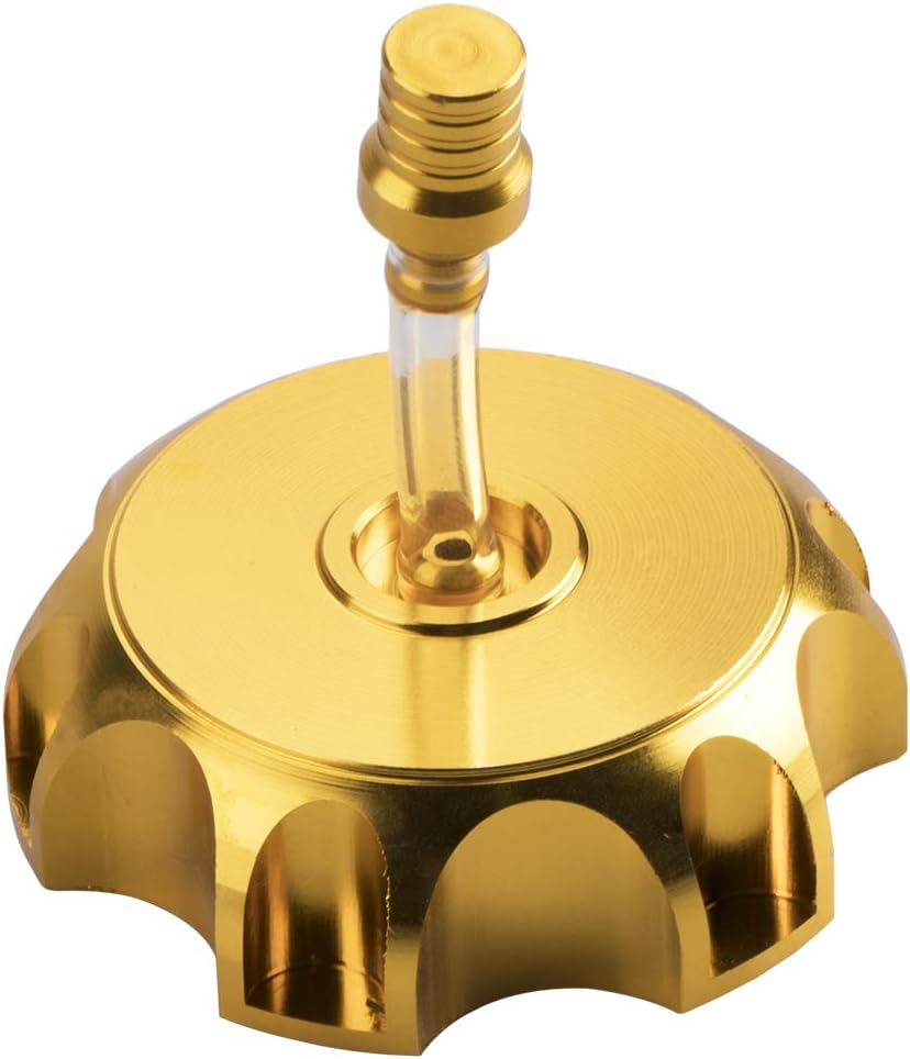 Gas Fuel Tank Cap CNC Aluminum With Breather Valve For 50cc 70cc 90cc 110cc 125cc 140cc 150cc 160cc Motorized Bicycle Pit Dirt Bike (Yellow) By OTOHANS AUTOMOTIVE
