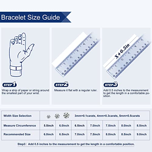 13.5Carats Moissanite Tennis Bracelet Simulated Diamond Bracelets For Women 18K Yellow Gold Plated 925 Sterling Silver Men's Bracelet 5Mm D Color Vvs1 Round Brilliant Cut Lab Created Moissanite Classic Bracelet Charm #TOP1