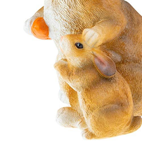 Clever Garden Cute Resin Garden Statue Decoration, Outdoor Lawn Yard Polyresin Animal Figurine Sculpture Ornament Décor, Rabbit Family #TOP4