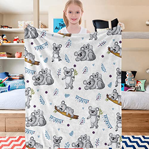 Domgoge Koala Blanket for Baby Boys Girls Koalas Print Throw Blankets for Kids Couch Sofa Soft Cozy Flannel Fleece Blanket Gifts Newborn Toddler - Image 3