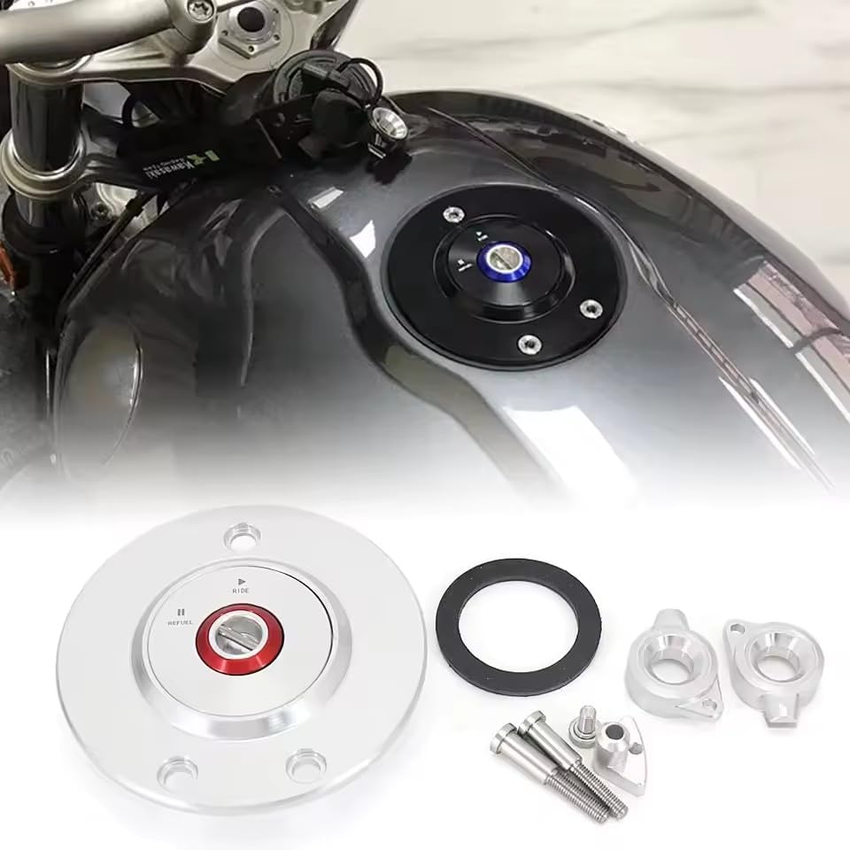 For BMW S1000RR S1000 RR S 1000 RR s1000rr 2009-2022 New Motorcycle CNC Fuel Engine Tank Cap Cover Accessories (Black - blue)