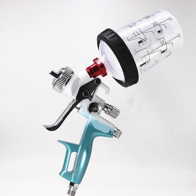 Dysza pistoletu natryskowego 1,3 i 1,8 mm ze zbiornikiem mieszającym 400 cm3 i adapterem Pistolet lakierniczy samochodowy Pistolet natryskowy do lakieru HVLP 4000B(RP)