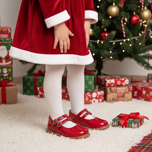 Image of Flaryzone Toddler Little Girl Mary Jane School Uniform Oxfords Flat Dress Shoes