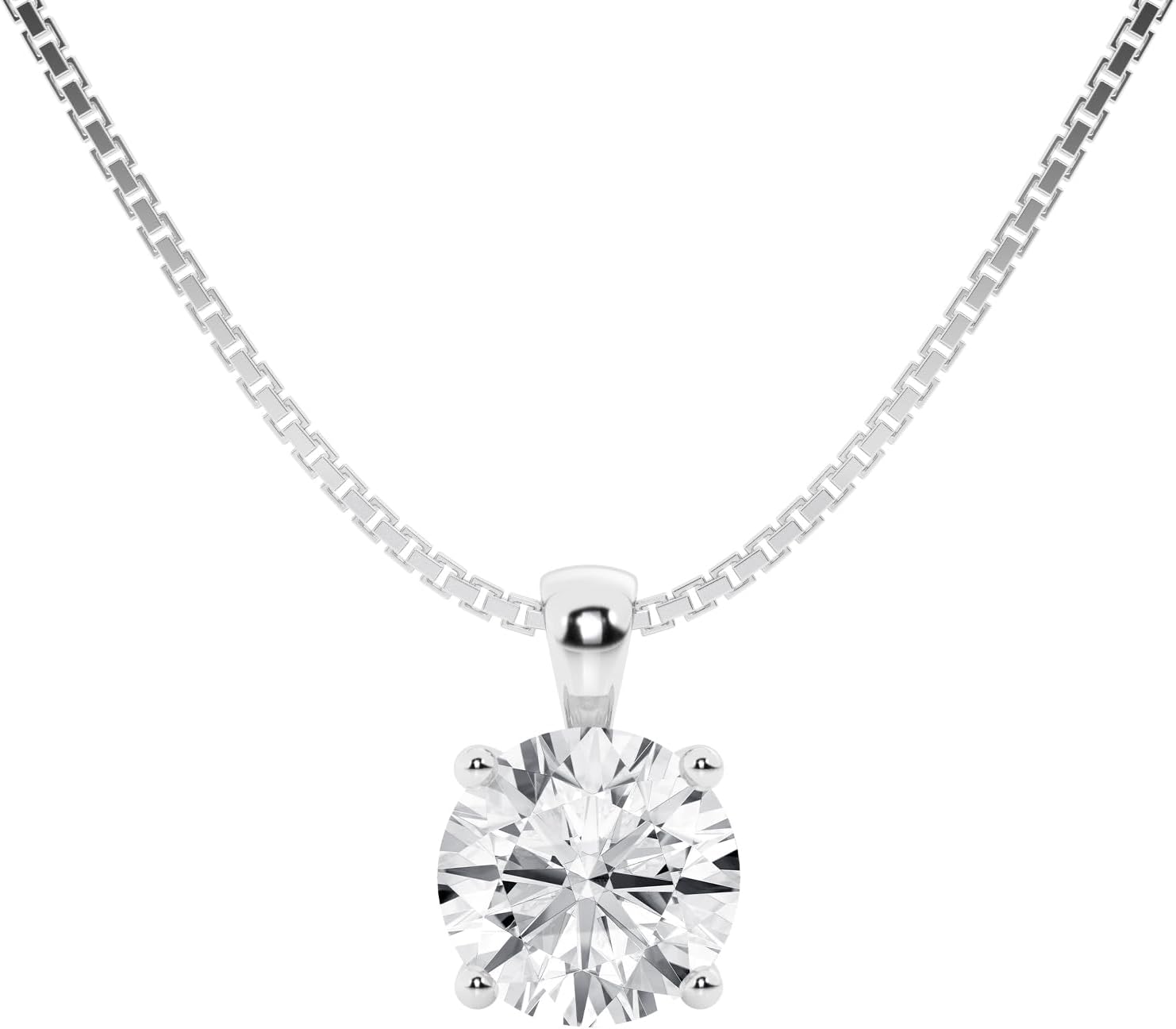 Beyond Brilliance1/2 Carat - 3 Carat IGI CERTIFIED Lab Grown Diamond Pendant Necklace In 14K White Gold Or Yellow Gold | Color - E-F Clarity -VS | Gift Box Included