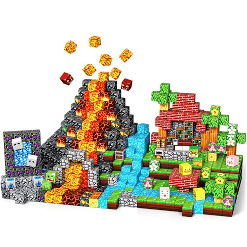 EWED 200PCS Magnetic Blocks Magnetic Building Blocks Cubes Tiles for Kid