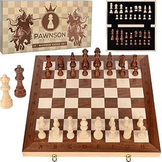 Wooden Chess Set for Kids and Adults – 17 in Staunton Chess Set
