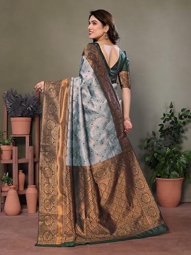 Image of Women's Kanjivaram Soft Silk Banarasi Saree With Blouse Piece | Banarasi Sari For Women | Saree with Blouse piece