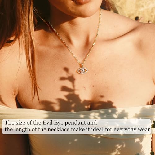 Evil Eye Necklace for Women14K Gold Plated Charm Cubic Zirconia Evil Eye Pendant Gold Necklaces Layered Jewelry Gifts4