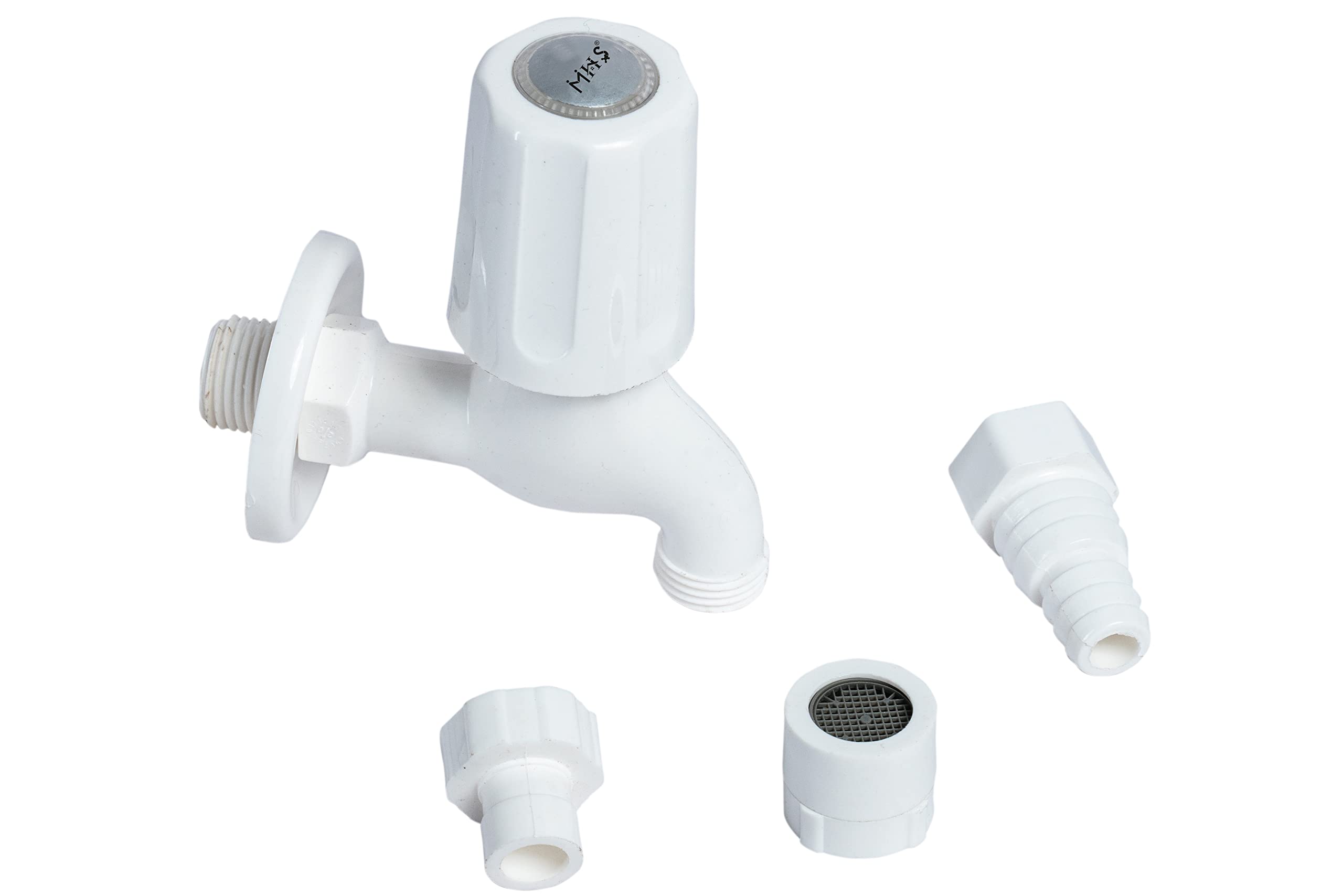 MHS Classic PTMT 3 in 1 Multipurpose Tap Cock with Wall Flange and Combo of 3 Type of Adapter Foam Flow and Garden Pipe Nozzle and Washing Machine Adapter for Bathroom Kitchen Garden Out Door, Polished (B09GLVCW5M) Amazon Price History, Amazon Price Tracker