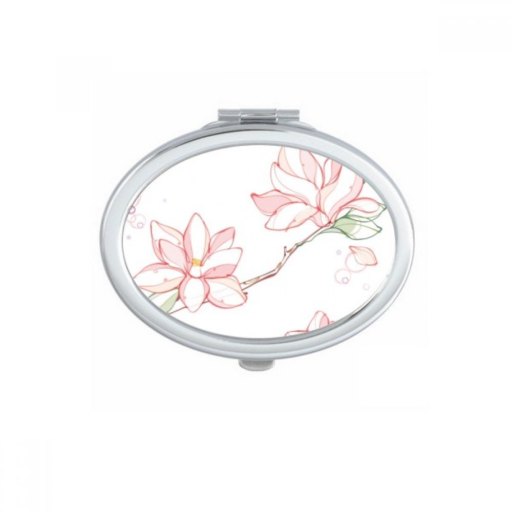 Miroir de maquillage compact portable ovale, miroir de poche fait à la main