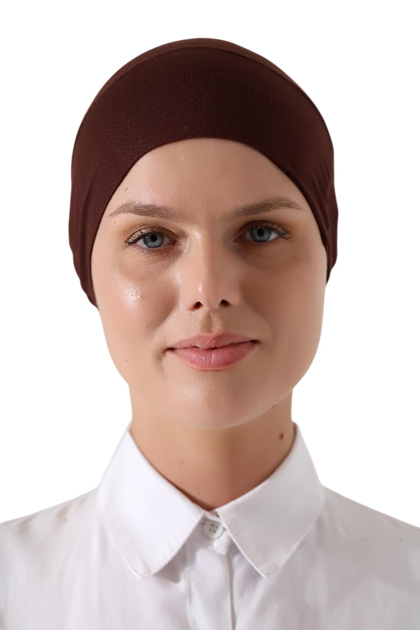 ihvan online, Hijab Cap, Beanie Undercap Scarf, Turban Head Wraps for Women, Hair Wrap, Muslim Under Scarf Hijab Cap, Light Brown