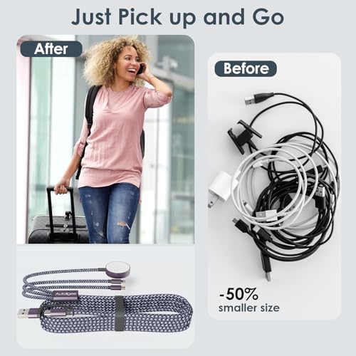 Image of 2Pack Travel Essentials,Multi Charging Cable for Apple Watch Charger Gray