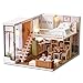 CHENXIAO Kit de maison de poupée à faire soi-même, kit de construction de maison mignonne, échelle 1:24, maison de poupée miniature avec meubles, idée cadeau pour la Saint-Valentin