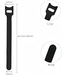 100 PCS 6 Inches Reusable Cable Ties, Adjustable Wire Ties, Cable Organizer, Cord Wrap and Hook Loop Cords Management for Organizing Home, Office, Data Centers（Black）