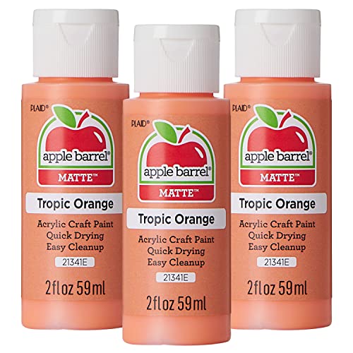 Apple Barrel Acrylic Paint Tropic Orange (Pack of 3) 2 oz 21341EA- (Pack of 3)