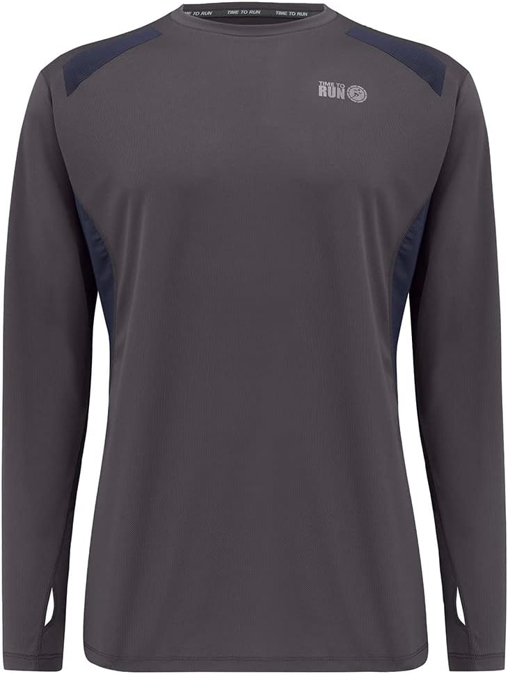 Time To RunMen's Pace Spirit Quick Dry Long Sleeve Technical Breathable Training Running/Gym/Workout T Shirt Top