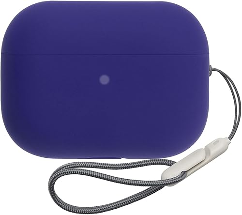 Funda de silicona ultra fina para Airpods Pro 2, funda de silicona para Airpods Pro 2 lanzado 2022 frontal LED visible con cordón (azul medianoche)
