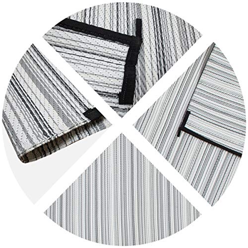 SMART DESIGN MAT SMM006 Reversible Outdoor/Indoor Plastic Rugs - Easy to Clean and Carry, Perfect for Picnics, Cookouts, Camping, and The Beach-(Grey,8x10 - Image 6