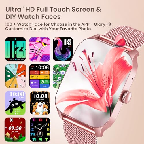 Doomixs Smart Watches For Women Android Ios Phones: Pink Smartwatch For Women 1.83 Inch Touchscreen With Answer/Make Call Waterproof Heart Rate Blood Pressure Sleep Sport Alarm Pedometer Calorie Fitness Tracker thumb #5