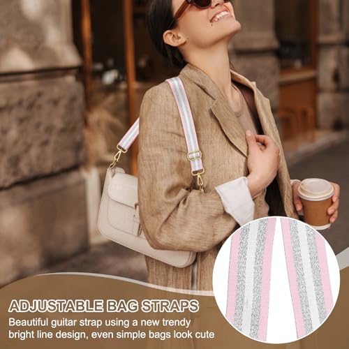 Image of PATIKIL Purse Strap, Wide Shoulder Strap Adjustable Crossbody Bag Straps Universal Replacement Shoulder Bag Belt for Women's Handbags Canvas Guitar Bag Backpack, Light Pink