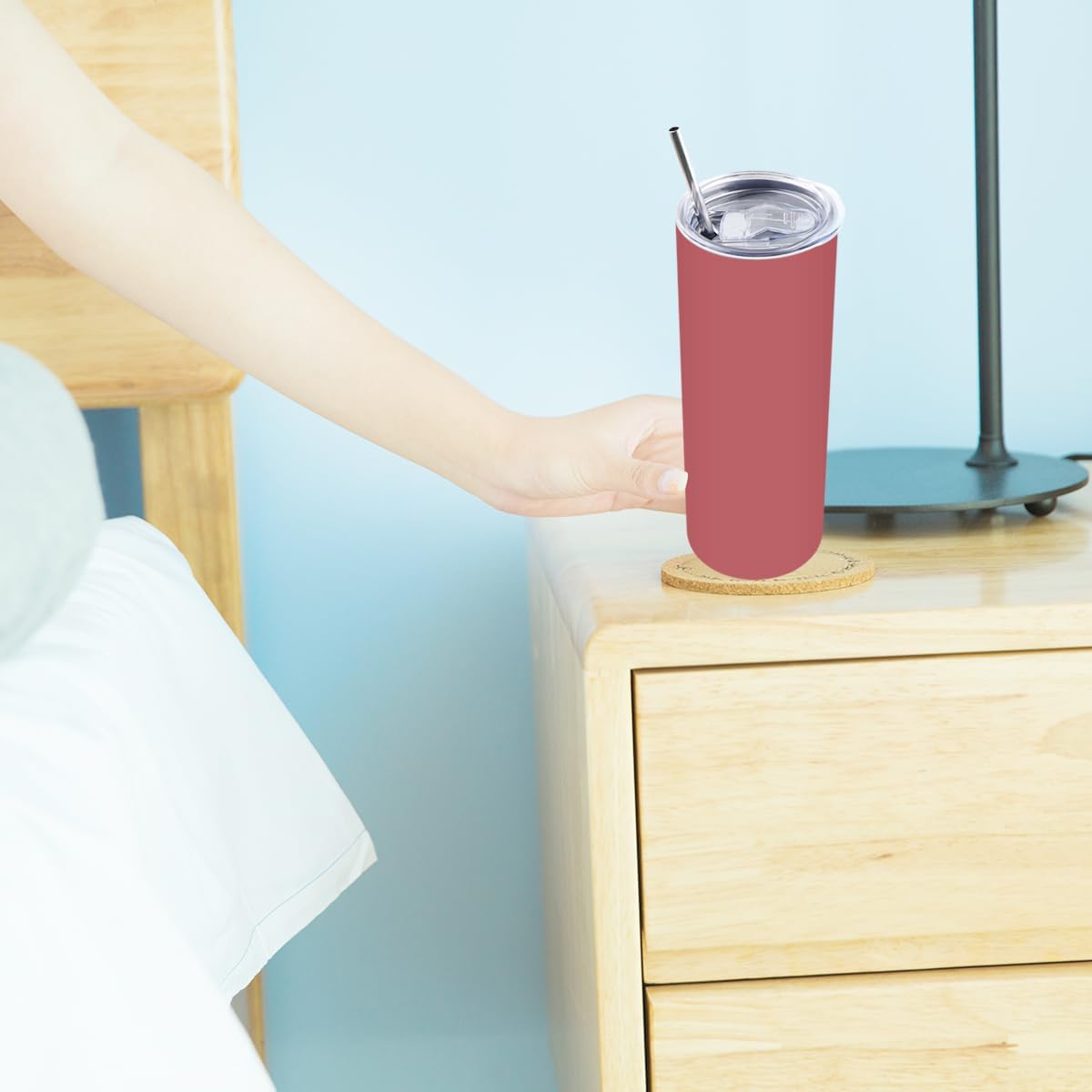 Amtidy 12 Pack 20 oz Slim Tumbler with Lid and Straw, Insulated Double Wall Vacuum Tumbler for Hot and Cold Drinks - Image 7