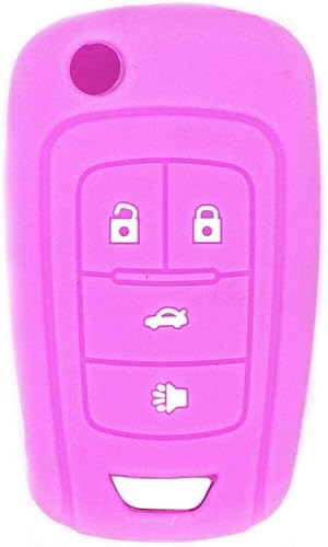 Miniatura 10 de LemSa 2 fundas de silicona con 4 botones abatibles, para llave de entrada remota, sin llave, compatible con Chevrolet Camaro Cruze Chevy Equinox