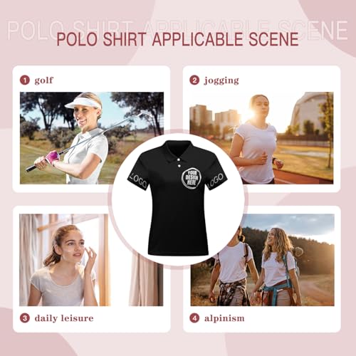 Custom Polo Shirts for Women Customize Your Text Custom Company Logo Personalized Short Sleeve for Sports Workwear4