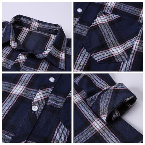 Image of Betusline Boy and Men Button Down Plaid Shirt | Soft,Breathable and Comfortable Fabric