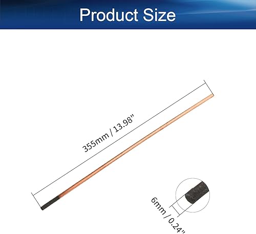 Miniatura 38 de Auniwaig 2 piezas de 0.47 pulgadas x 14 pulgadas, carbono recubierto de cobre, varillas de carbono recubierto de cobre electrodo