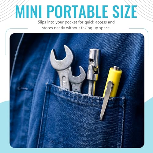 Image of Honoson 25 Pcs Pocket Screwdriver Mini Tops and Pocket Clips Magnetic Slotted Small Screw Driver with a Single Blade Head for Mechanical, Electrician (Light Blue)
