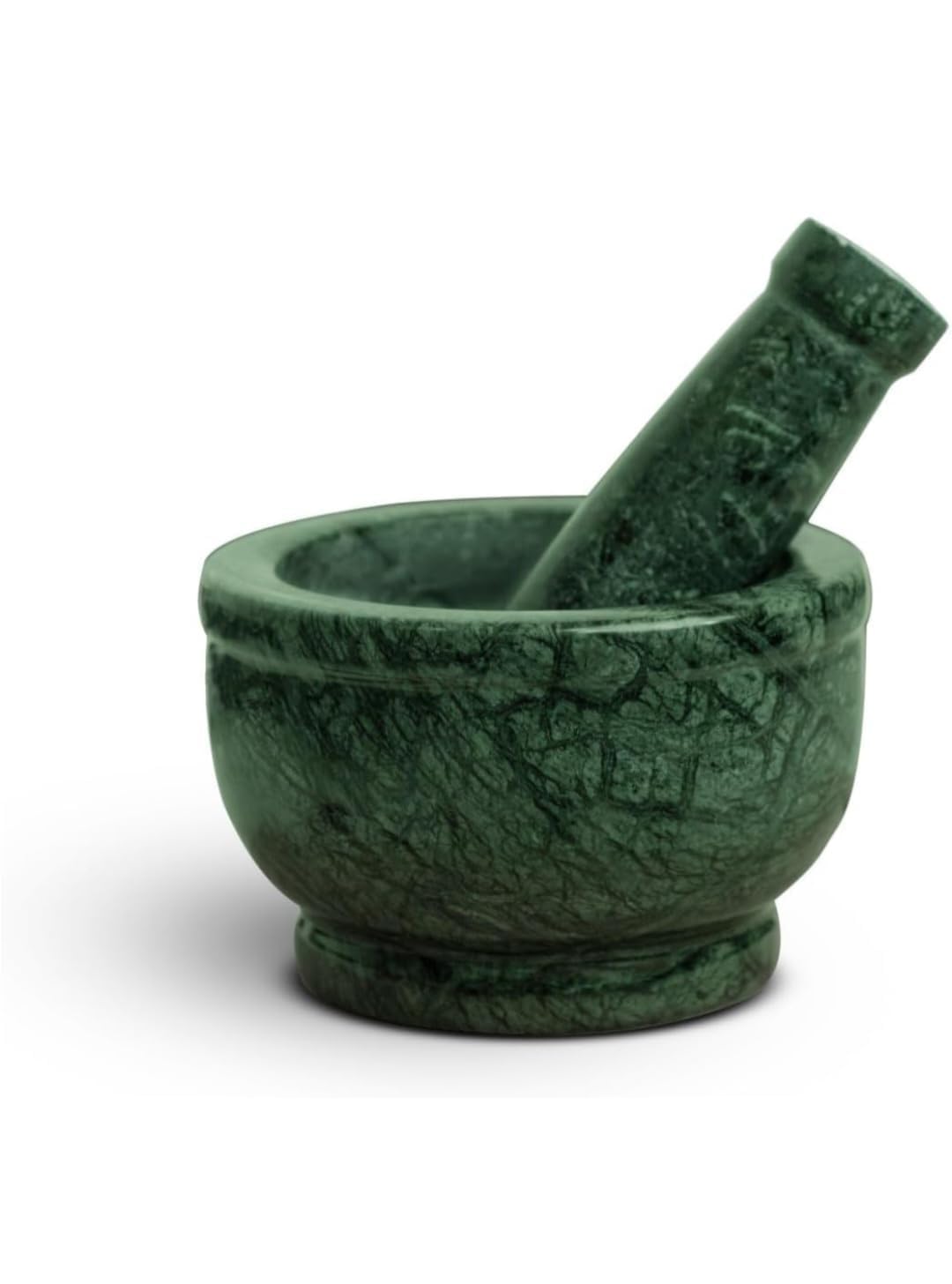 Green Marble Mortar Pestle for Kitchen | Heavy Duty Set for Grinding Spices & Herbs (4*2.5 Inches) | Premium Okhli, Rolu Rokali, Adrak Kutne Wala, Imam Dasta, Kundi Sota, Hamam Dasta! Most uses Size!-image-10