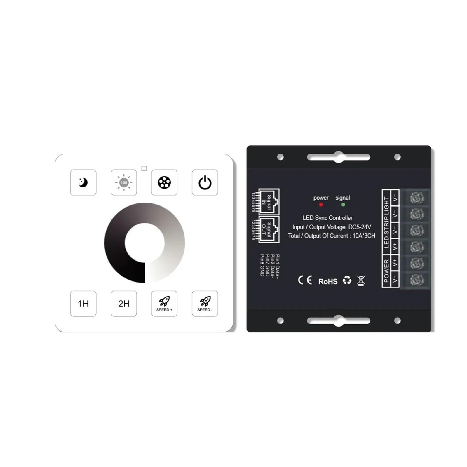 DC5V-24V 8KEY 86 typ 2,4 G RF bezprzewodowy ściemniacz dotykowy 12 V RGB kontroler sieciowy synchronizacja nadaje się do SMD5050 2835