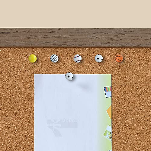 30 Pieces Creative Sport Ball Pushpins Resin Hand-Made Thumbtacks For Cork Board, Whiteboard, Bulletin Board, Photo Wall, Map(Football) #TOP2