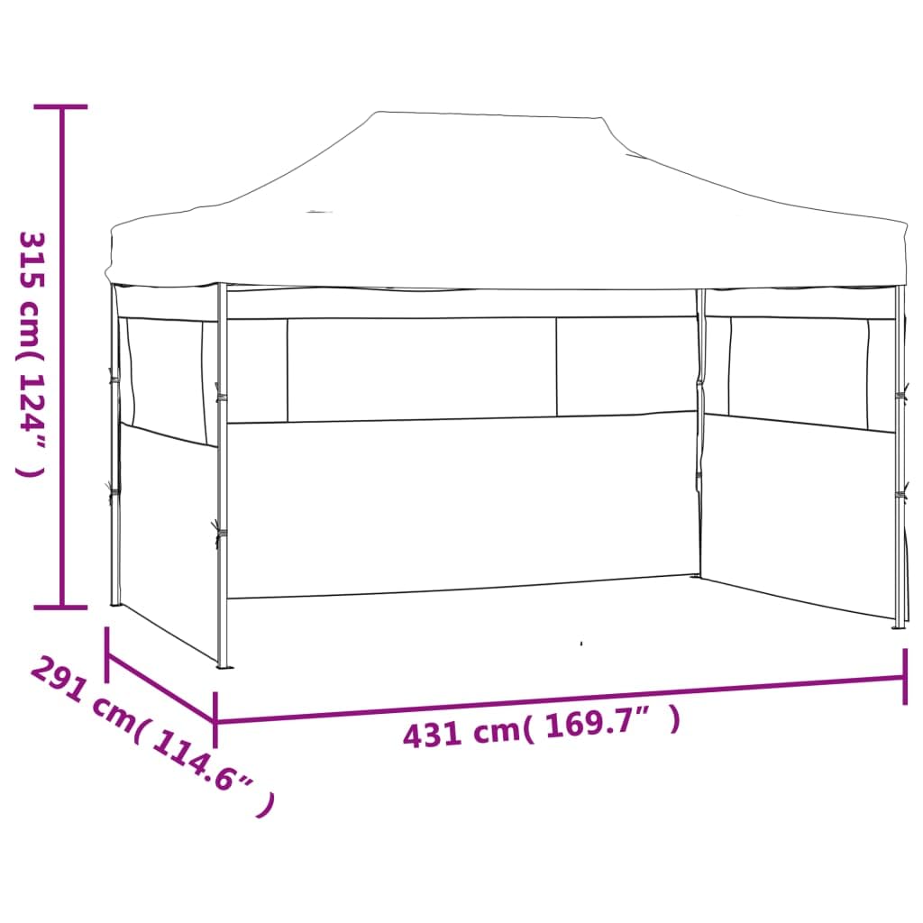 vidaXL Carpa Pabellón Plegable 3 Paredes Cenador Pérgola Eventos Fiestas Patio