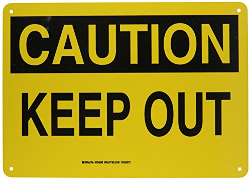 Panneau Keep Out Brady 124693 plaque de signalisation jaune pour zone interdite