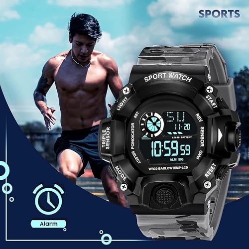 Image of Acnos Digital Sports Watch - Rugged Outdoor Multi-Function Countdown Timer & Alarm (WR30 Water-Resistant)