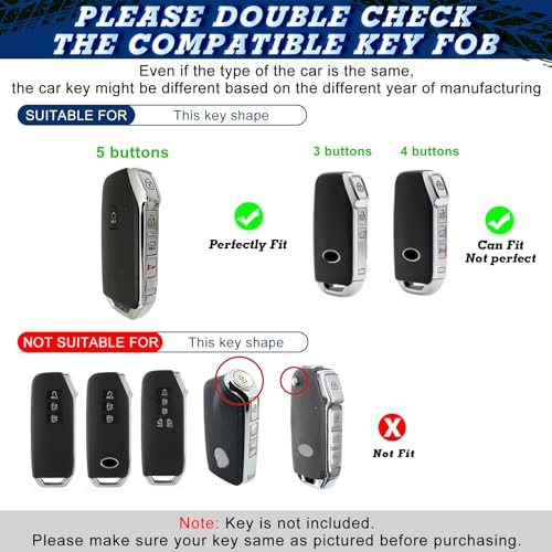 Coque de clé Kia anti rayures en ABS rigide avec bouton silicone - 2