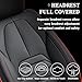 Coverado Car Seat Covers Full Set, Black Redline Seat Covers for Cars, Automotive Seat Covers, Waterproof Nappa Leather Front Seats and Back Car Seat Protector, Universal Fit for Most Cars SUV Trucks