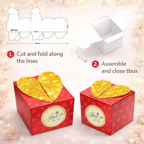 Image of Celebrations Heart Return Box with Emotional Love Letter & 2 Red Envelopes, Romantic Message Gift Box for Couples, Husband & Wife, Perfect for Anniversary, Valentine's Day & Special Moments