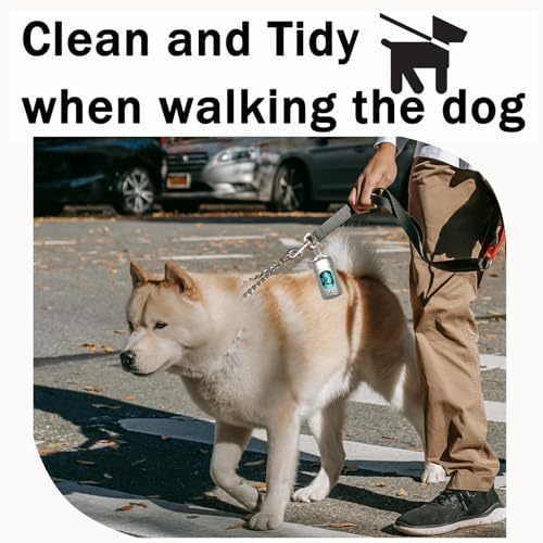 Image of Dog Poop Bag Dispenser for Leash with Snap Clip, Skin-friendly Texture Waste Bag Holder for Dog Walks and Cats, Pets Litter Bag Container, Indoor & Outdoor Use (Metal Color, 1)