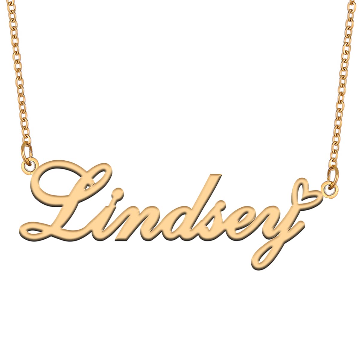 Aoloshow18k Gold Plated Personazlied Name Necklace Custom Heart Jewelry Womens Gifts