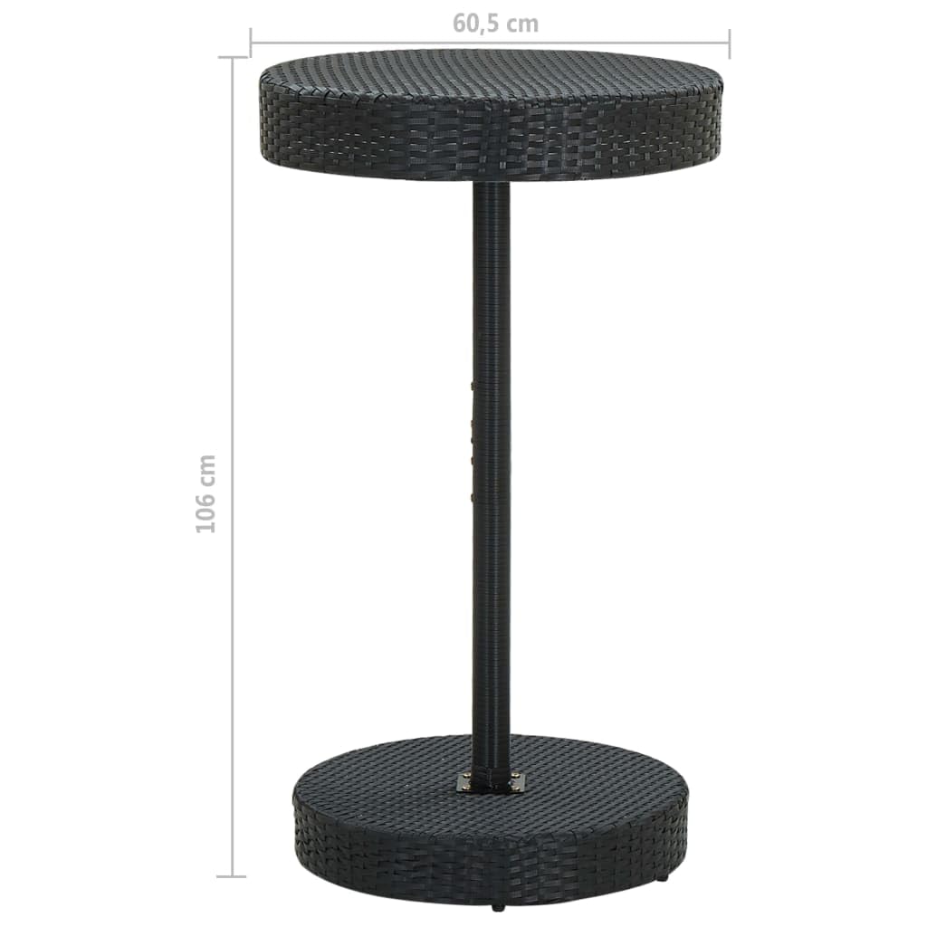 vidaXL Set de Muebles de Bar de Jardín 3 Piezas Mesa Silla Asiento Patio Terraza Balcón Barra Bistró Muebles Mobiliario Ratán Sintético Negro