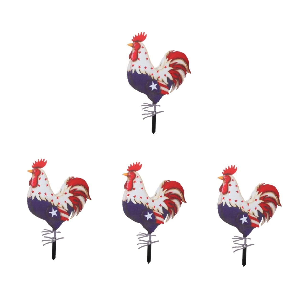 Coq piquet de jardin réaliste VICASKY ornement en métal haute résistance pour pelouse